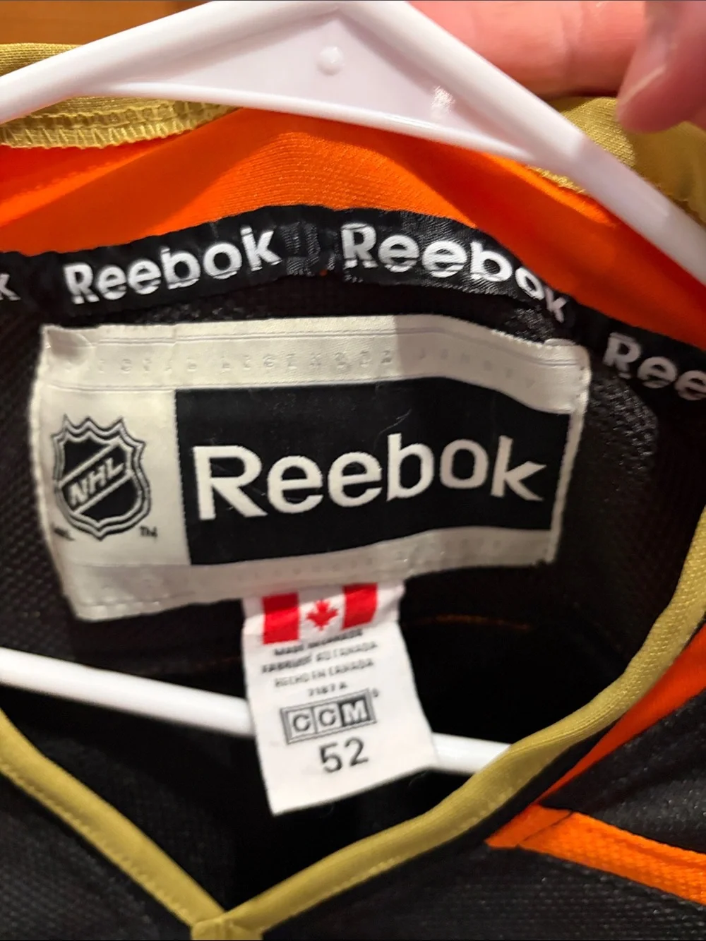 Reebok Anaheim Ducks Black, Orange & Cream Alternate Selanne Jersey